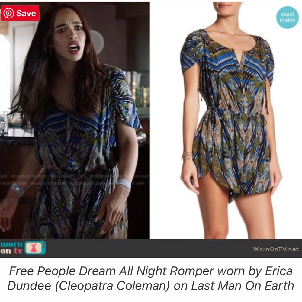 Free People Dream All Night Boho Tribal Romper small worn by Erica Dundee(16)